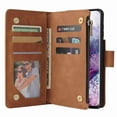thumbnail image 6 of Galaxy S21 Plus Wallet Case, Dteck Soft Leather Zipper Wallet Case Magnetic Buckle Horizontal Flip Cover with 5 Card Slots/Photo Pocks for Samsung Galaxy S21 Plus, Brown, 6 of 6