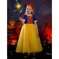 thumbnail image 5 of IBTOM CASTLE Princess Costume for Girls Kids Halloween Cosplay Birthday Party Dress up with Accessories, 9 Pieces 5-6 Years Yellow Sequin, 5 of 8