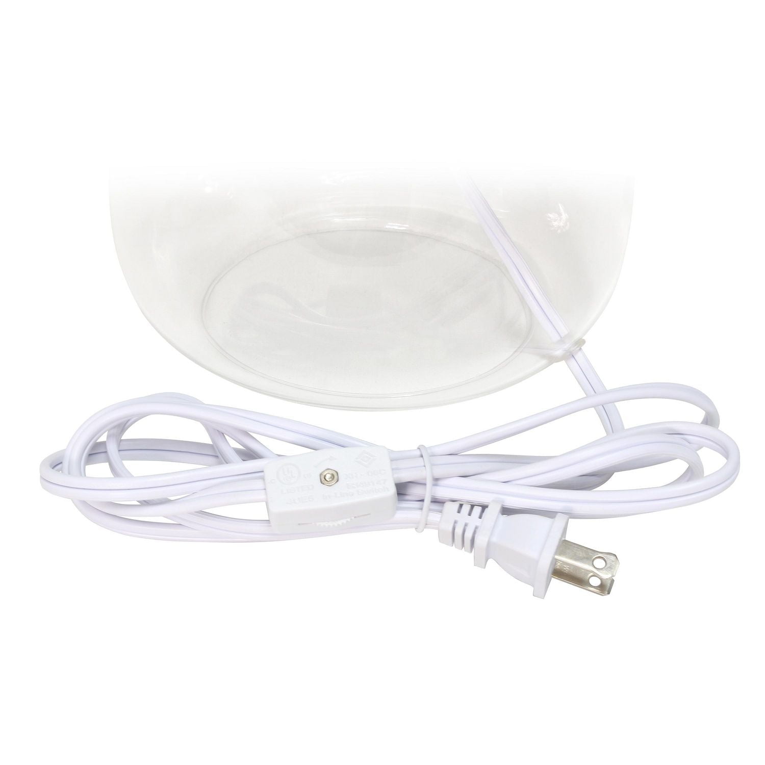 Simple Designs  Glass Table Lamp with Fabric Shade, Clear with Gray Shade