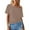 Khaki, variant on Essentials Womens Tees Tops Basic Shirts Solid Off Shoulder Cropped Slim Going Out Fall Fashion Y2K Clothes 2025