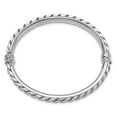 thumbnail image 2 of Auriga Fine Jewelry 925 Sterling Silver Polished Rh-plated Textured Link Hinged Bangle Bracelet for Women, 2 of 6