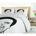 thumbnail image 5 of Ambesonne Humor Duvet Cover Set, Oh Crap Troll Face Guy, 2-Calking, Black and White, 5 of 7