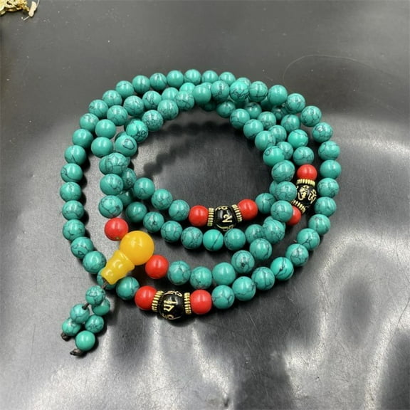 Turquoise Buddhist Prayer Beads 8mm 108 Beads Necklace Meditation Yoga Jewelry Men Women