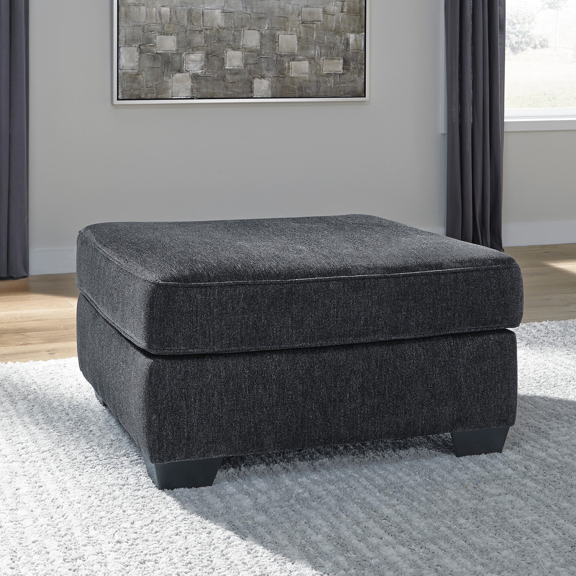 Signature Design by Ashley Contemporary Altari Oversized Accent Ottoman Chenille Slate