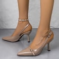thumbnail image 3 of Vibrex Slingback Heels for Women Pointed Closed Toe high Heels Office Work Shoes Women's Pumps for Business Casual Casual Solid Color High Heels Shoes, 3 of 9