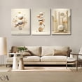 thumbnail image 2 of Modern Abstract Canvas Wall Art Golden Deer Ginkgo Leaf Luxury Foil Lines Wall Decor Pictures White Blue Orange Color Posters Prints Paintings for Living Room Bedroom（Only canvas）, 2 of 6