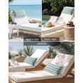 thumbnail image 6 of Pack of 4 Outdoor Lumbar Pillow Covers 12x20 Inch, Aqua Grey White Stripe Waterproof Throw Pillow Covers Set, Rustic Modern Turquoise Striped Decorative Cushion Cases for Patio Porch Car, 6 of 7