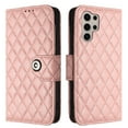 thumbnail image 7 of Elegant PU Leather Wallet Case for Samsung Galaxy S24 Ultra with Wrist Strap, Women Girls Shockproof Kickstand Magnetic Closure Card Slots Rugged Case Cover for Samsung Galaxy S24 Ultra, Coralpink, 7 of 7