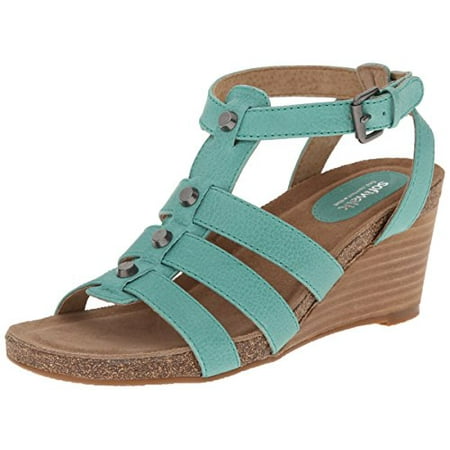 Green Jelly Sandals - SoftWalk Women's Jacksonville Wedge Sandal, Green, 10 W US