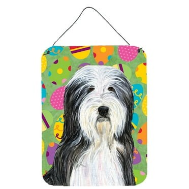 Bearded Collie Easter Eggtravaganza Wall or Door Hanging Prints
