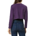 thumbnail image 3 of INSPIRE CHIC Boléro Ouvert pour Femme, Ourlet Arrondi, Cardigan Court, Violet Foncé, TP, 3 of 5