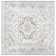 thumbnail image 2 of SAFAVIEH Baltimore Tamara Medallion Polyester Machine Washable Area Rug, Light Gray/Rust, 6'7" x 6'7" Square, 2 of 12