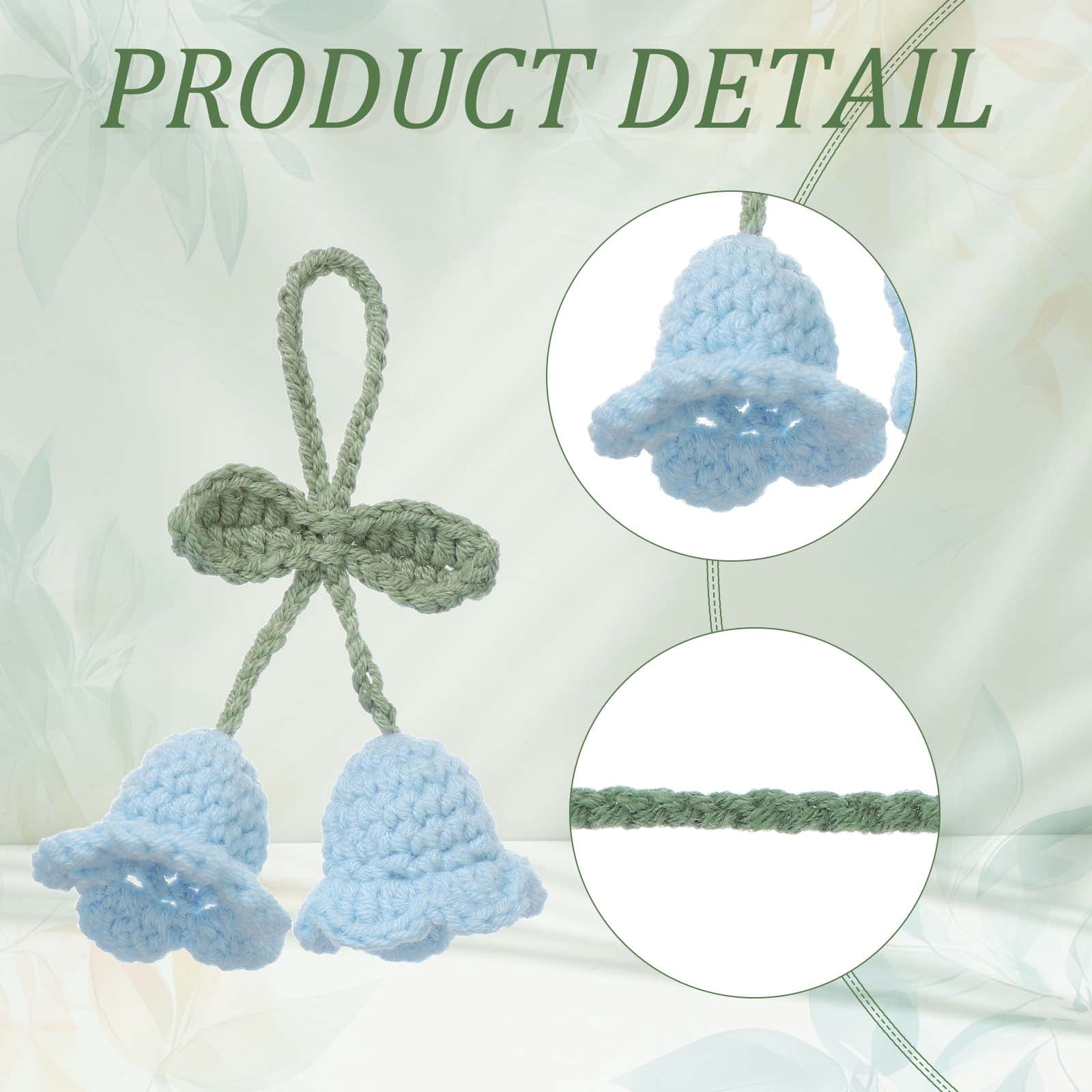 Unique Bargains Crochet Car Hanging Accessory with Cute Tulip Flowers Blue