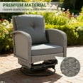 thumbnail image 6 of 3 Piece Outdoor Bistro Swivel Chairs Set, Patio Bistro Set w/ 360° Swivel Rocking Chairs & Table, All-Weather Conversation Set with Metal Frame for Patio Backyard Porches or Garden - Dary Gray, 6 of 9