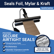Sealer Sales KF-Series 12" Portable Direct Heat Sealer w/ PTFE Coated Bars w/ 15mm Seal Width
