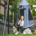 thumbnail image 3 of gobaplay Hanging Tent for Round Platform Swing with Removeable Cover, Grey, 3 of 11