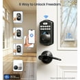 thumbnail image 3 of Veise Built-in WiFi Fingerprint Smart Lock, App Remote Control, Keyless Entry, Digital Keypad Deadbolt, Auto Lock, IP55 Waterproof, Matte Black, 3 of 9