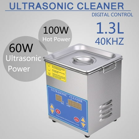 1.3L Liter Ultrasonic Cleaner Heater Large Digital Timer Temperature Display