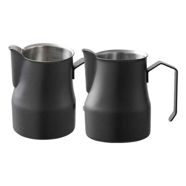 Espumador de leche de acero inoxidable para capuchino, chocolate caliente, barra de cocina Negro 500ml Negro 350ml