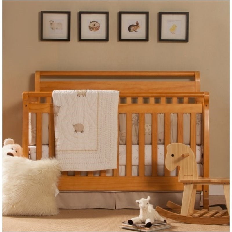 Pemberly Row 4 In 1 Convertible Wood Baby Crib With Toddler Rail