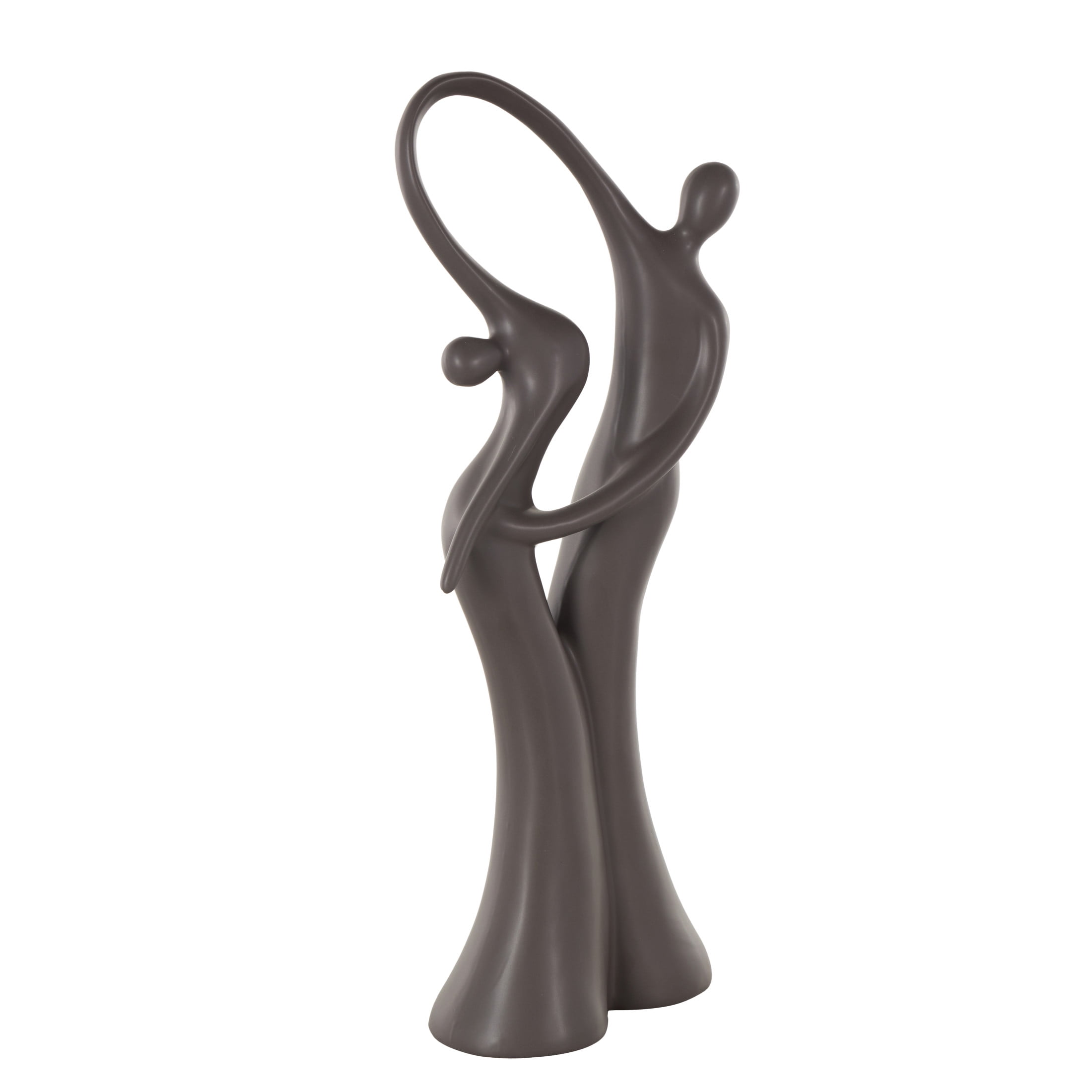 7" x 18" Black Ceramic Dancing People Sculpture, by DecMode