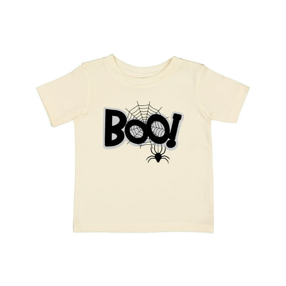 Inktastic Halloween Boo with Spider and Web in Black Boys or Girls Baby T-Shirt