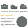 thumbnail image 5 of 55.1" Oversized Swivel Accent Chair, 360° Rotating Round Lounge Chair with Plush Chenille Fabric, Modern Living Room & Bedroom Chair with 3 Cushions(Gray), 5 of 9