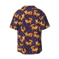 thumbnail image 6 of Lsque Stars and Fox Cute print Men's Cuban Collar Short Sleeve Shirt Summer Beachwear Casual Button Down Fashionable Vacation Leisure Shirt-XX-Large, 6 of 7