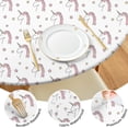 thumbnail image 4 of White Cartoon Unicorn Star Pattern Round Fitted Tablecloth with Elastic Edge,Dining Table Cover Waterproof,Outdoor Round Tablecloth for Camping,Dining,Indoor and Outdoor, 4 of 7