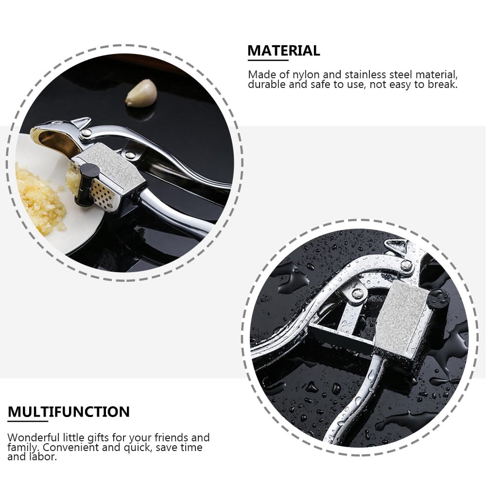 UPOUART Manual Garlic Crusher 1Pc Stainless Steel Kitchen Tool Easy to Clean Garlic Press
