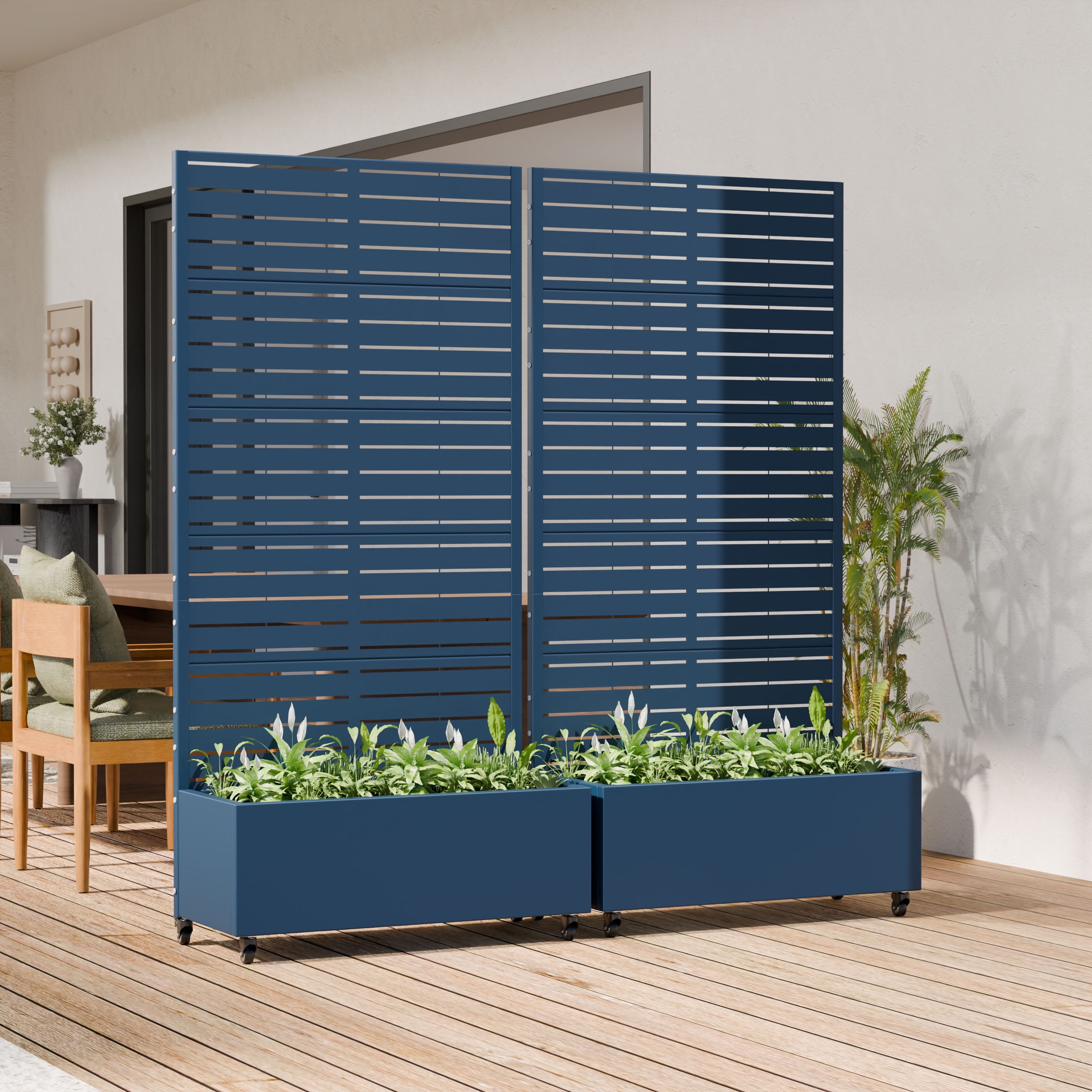 MAYEERTY 72*35in Outdoor Metal Planter Box, Sun Block Outdoor Planter, Heavy Duty Garden Planter for Patio, Balcony, Backyard