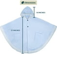 thumbnail image 5 of PAVILIA Wearable Blanket for Adult Women, Cozy Plush Fleece Blanket Poncho Cape with Hood, Super Soft Shawl, Angel Wrap Throw for Office, Light Blue, 5 of 10