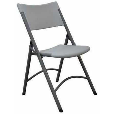 Folding Chair, Blow Molded, Gray, 300 lb.