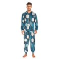 thumbnail image 3 of FORMRS Onesies Pajama for Adults Unisex Hoodie Winter Jumpsuit One Piece Sleepwear, Sizes S-2XL, Dark Blue Hexagon Patterns, 3 of 7