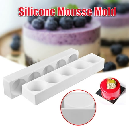 

RuiKe 5 Cells Round-Shape Cake Moulds Silicone Mold Mousse Ice Cream Chocolate Dessert Bakeware Pastrys
