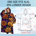 thumbnail image 4 of Oversized Wearable Blanket Hoodie,Halloween Jack O Lanterns with Candy Sherpa Blanket Hoodie with Super Pockets,Super Warm Fuzzy Pullover for Women & Men, 4 of 6