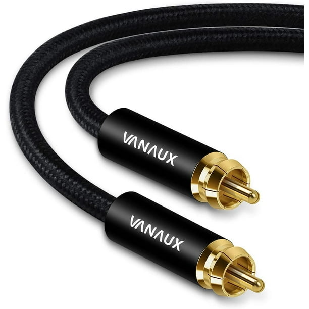 Câble de caisson de basses VANAUX câble Audio Coaxial numérique 1 RCA vers  1 RCA câble Audio/vidéo Compatible avec Home cinéma, son 