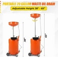 thumbnail image 4 of Towallmark Waste Oil Drain Tank, 20 Gallon Portable Oil Drain Container With Adjustable Funnel 38 65", Air Operated Fluid Transfer System With 360° Wheels Toolbox, 4 of 7