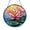 Acrylic 3.5 Inch, variant on Sunburst Lotus Flower Illustration Stained Glass Style Window Suncatcher Decor, Mindful Yoga Inspired Home Gift