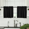 thumbnail image 3 of Honrane Thickened Blackout Valance: 2Pcs High Shading Solid Color Kitchen/Bathroom Soft Silky Stylish Window Decoration, 3 of 8