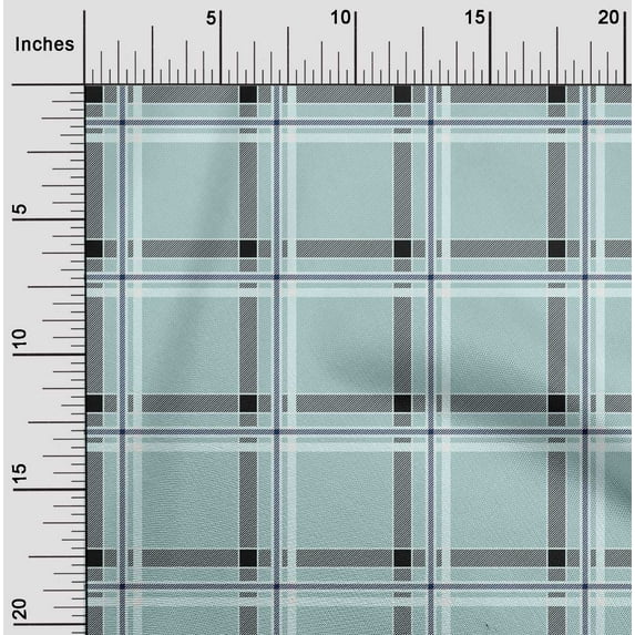 oneOone Organic Cotton Voile Fabric Tartan Check Print Fabric By The Yard 42 Inch Wide