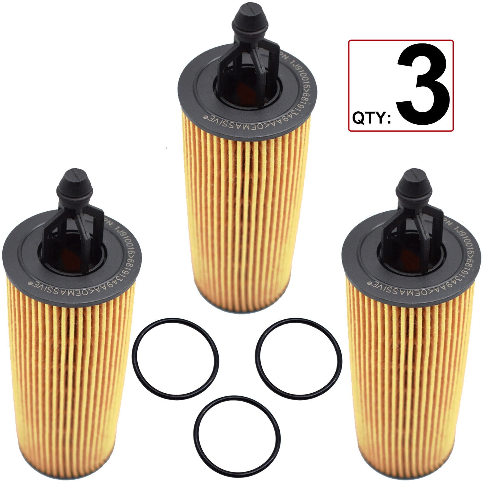 x3 Oil Filter For Jeep Cherokee Dodge Grand Caravan Ram 1500 Chrysler 3