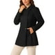 thumbnail image 4 of Abrigo de invierno negro de mujer con doble botonadura y mangas largas, 4 of 5