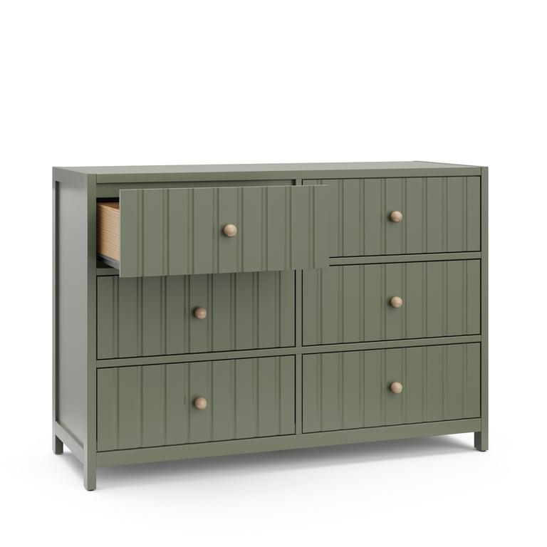 sage green dresser for nursery Davinci Charlie 6-Drawer Double Dresser