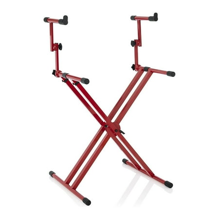 Gator Frameworks - Heavy-Duty 2-Tier X Stylee Keyboard Stand - Red