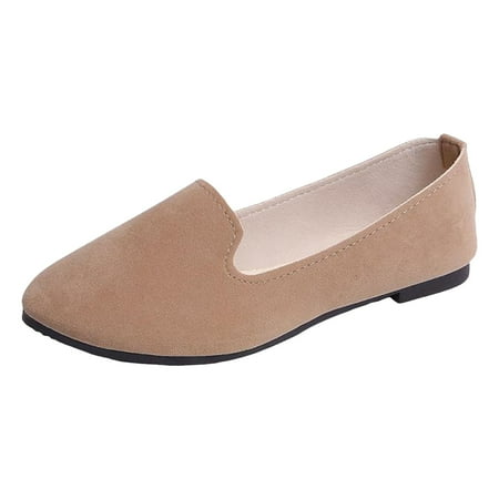 Mepaouo Women s Flat Dress Ballet Shoes Business Casual Slip on Walking Loafers(Khaki 8.5)