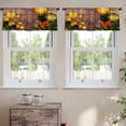 thumbnail image 2 of LALILO Kitchen Curtain Valance Autumn Pumpkins And And Leaves Rod Pocket Window Curtain 52"x 18" Set of 2, 2 of 5
