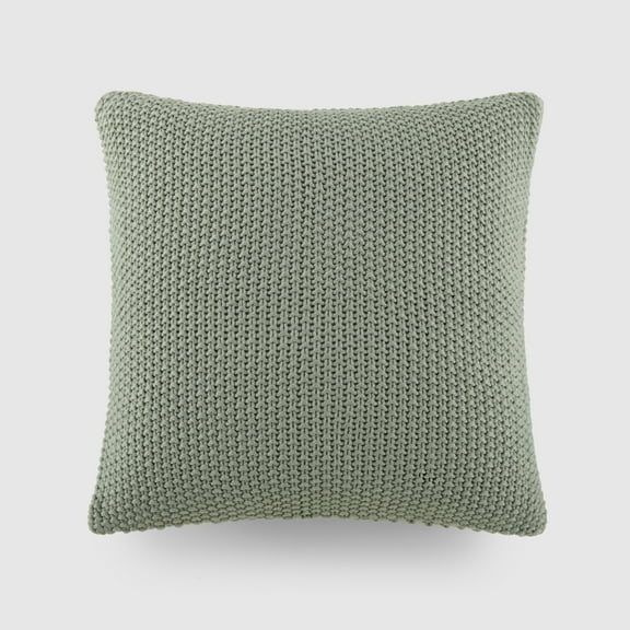 Noble Linens Decor Throw Pillow in Seed Stitch Knit Fabric