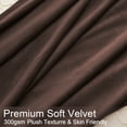 thumbnail image 6 of Jainmy 96 inches Pinch Pleated Velvet Blackout Curtains for Bedroom Living Room,Luxury Room Darkening Thermal Insulated Velvet Curtains,Brown,2 Panels,40"×96", 6 of 9