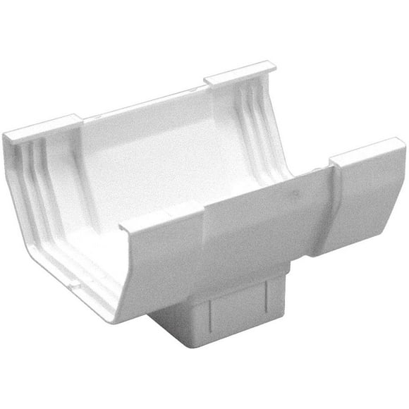 Contemporary White Vinyl Gutter Drop Outlet